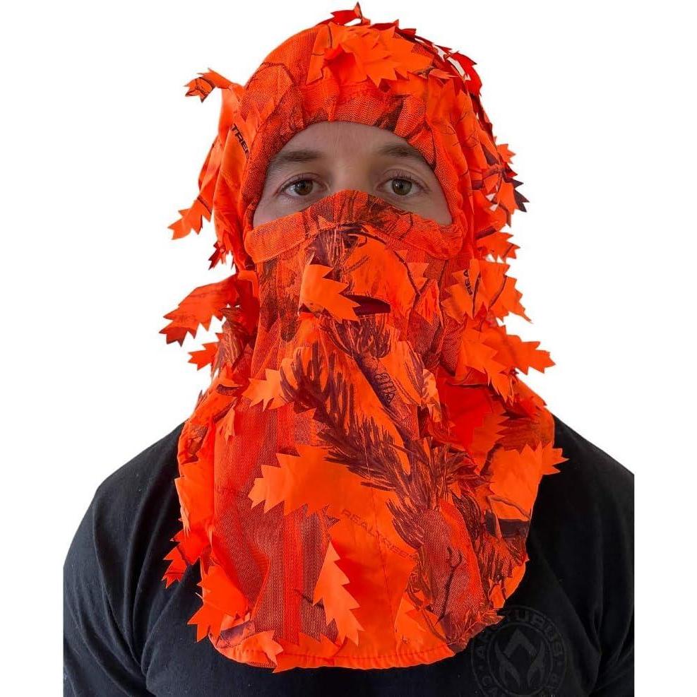 image:imageArcturus Camo 3D Leaf Ghillie Camouflage Face Mask Leafy Full Coverage Breathable Hunting Mask with Customizable FitRealtree Ap Blaze