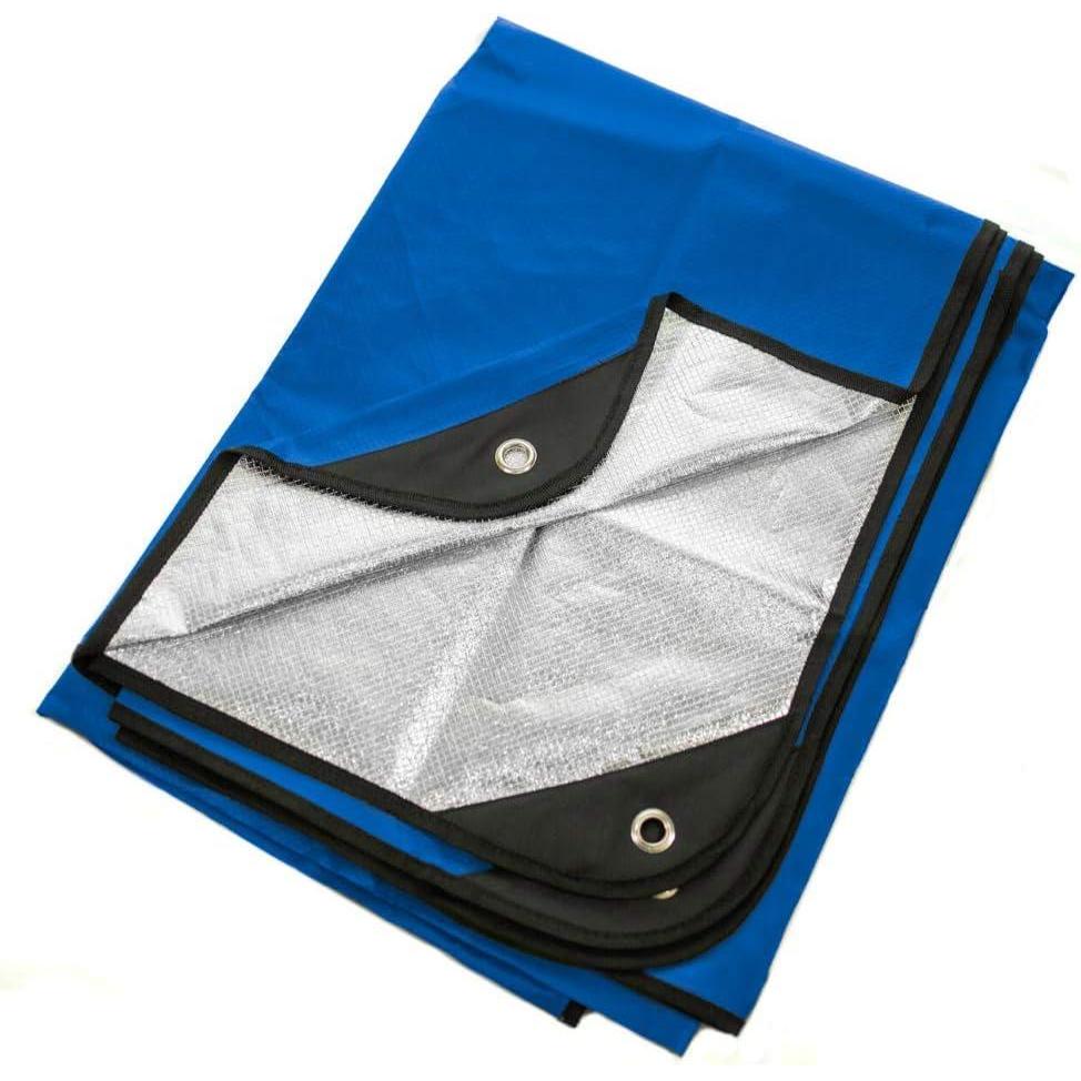 image:imageArcturus Insulated Tarp Reusable Heavy Duty Thermal Survival Blanket  60x82in Reflects 90 Body Heat Waterproof Windproof 3Layer Design Reinforced Grommets Olive GreenBlue