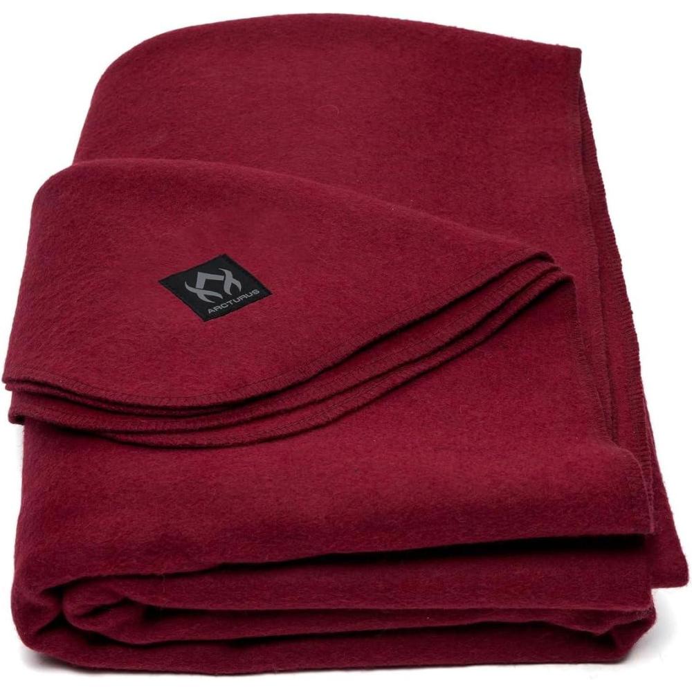 image:imageArcturus Military Wool Blanket  Warm Thick Washable  Great for Outdoors Camping Stadium Blanket Picnics Travel  Car amp Bushcraft Survival KitsWine