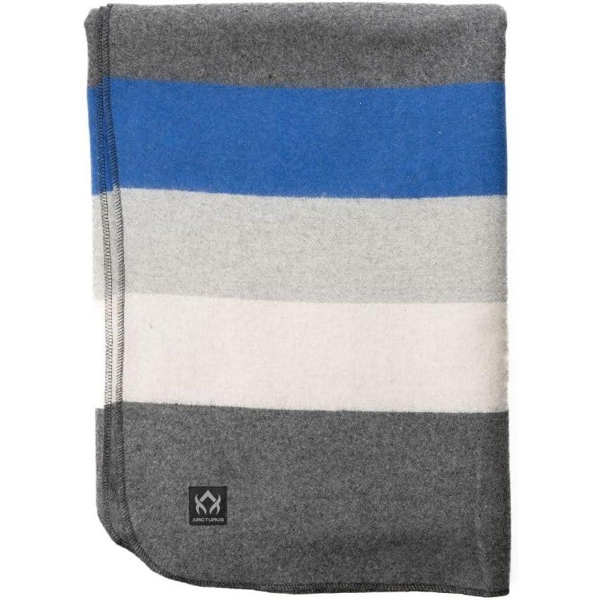 image:imageArcturus Rainier Wool Blanket  45lbs Warm Heavy Washable Large  Great for Camping Outdoors Survival amp Emergency Kits Fort VancouverBlue White Gray