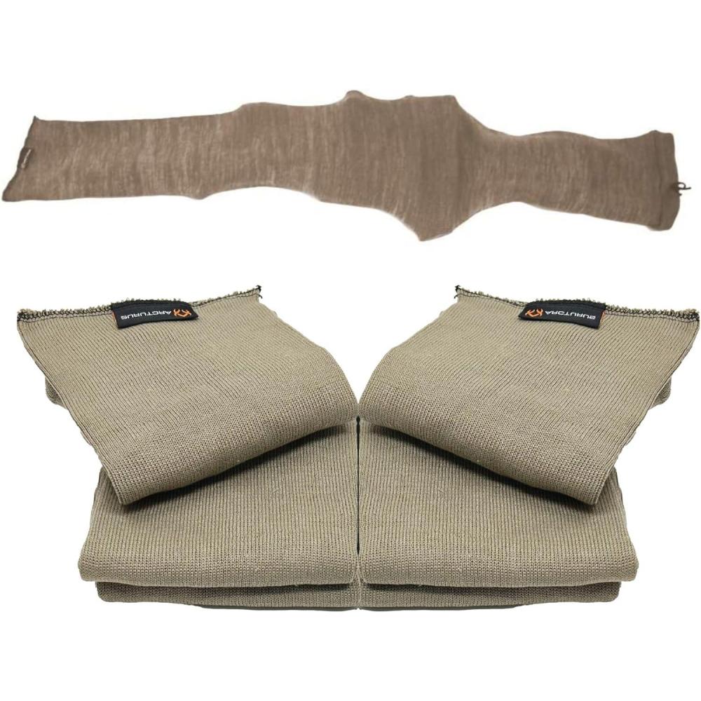 image:imageArcturus SiliconeTreated Gun Socks for Rifles 6 Extra Wide  Fit Scopes Pistol Grips amp Tactical Accessories 47 x 6Coyote Brown 4Pack
