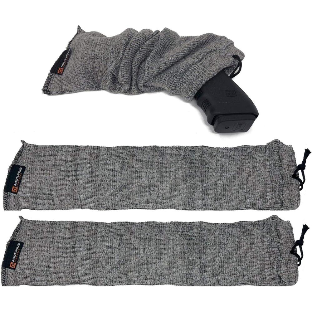 image:imageArcturus SiliconeTreated Handgun Socks  Wide Flexible Design 3 x 16 Easily Fits Your Pistol or RevolverGray 2Pack