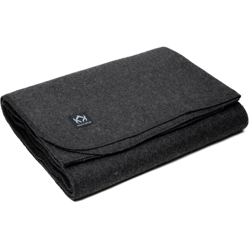 image:imageArcturus Tahoe Wool Bed Blanket  Soft Breathable Wool Blanket for YearRound Comfort  King Size 90x 108  Thick Washable amp Warm Navy BlueCharcoal