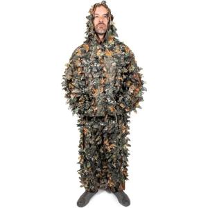 Arcturus 3D Leafy Ghillie Suit -1,000 Laser-Cut Leaves | Lightweight, Breathable Camouflage for Hunting, Paintball & Airsoft(All-season Hardwood)