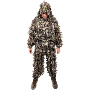 Arcturus 3D Leafy Ghillie Suit -1,000 Laser-Cut Leaves | Lightweight, Breathable Camouflage for Hunting, Paintball & Airsoft(Dark Woodland)