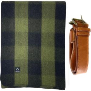 Arcturus Green Buffalo Wool Blanket and Carry Straps Bundle