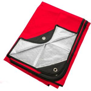 Arcturus Insulated Tarp, Reusable Heavy Duty Thermal Survival Blanket – 60x82in, Reflects 90% Body Heat, Waterproof, Windproof, 3-Layer Design, Reinforced Grommets, Olive Green(Red)