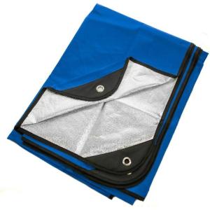 Arcturus Insulated Tarp, Reusable Heavy Duty Thermal Survival Blanket – 60x82in, Reflects 90% Body Heat, Waterproof, Windproof, 3-Layer Design, Reinforced Grommets, Olive Green(Blue)