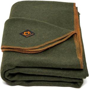 Arcturus Military Wool Blanket – Warm, Thick, Washable – Great for Outdoors, Camping, Stadium Blanket, Picnics, Travel – Car & Bushcraft Survival Kits(Olive Green)