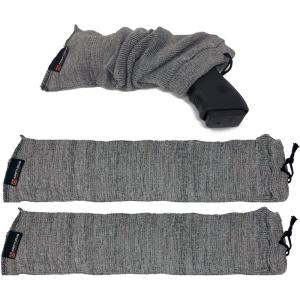 Arcturus Silicone-Treated Handgun Socks – Wide, Flexible Design (3″ x 16″) Easily Fits Your Pistol or Revolver.(Gray 2-Pack)