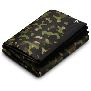 Arcturus XL Survival Tarp – Insulated Reflective Thermal Camping Tarp – 8.5′ x 12′ (Desert Tan)(Woodland Camo)