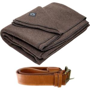 Arcturus Bundle Chocolate Wool Blanket and Vegan Leather Strap Bundle