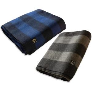 Arcturus Plaid Wool Blanket in Gray Buffalo – 4.5lbs Warm, Heavy, Washable, Large Bundle Plaid Wool Blanket in Blue Buffalo – 4.5lbs Warm, Heavy, Washable, Large
